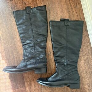 Black Knee-High Leather Boots